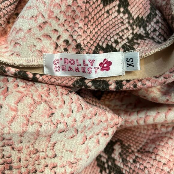 O'dolly Dearest Snake Print Long Sleeve Bodycon Minidress - Picture 4 of 9